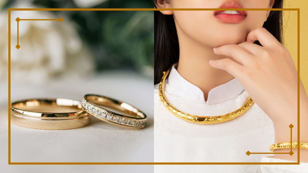 Vàng tây ứng dụng làm trang sức cưới