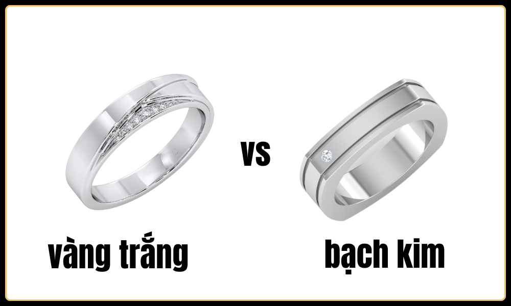 Vàng trắng và bạch kim khác nhau hoàn toàn