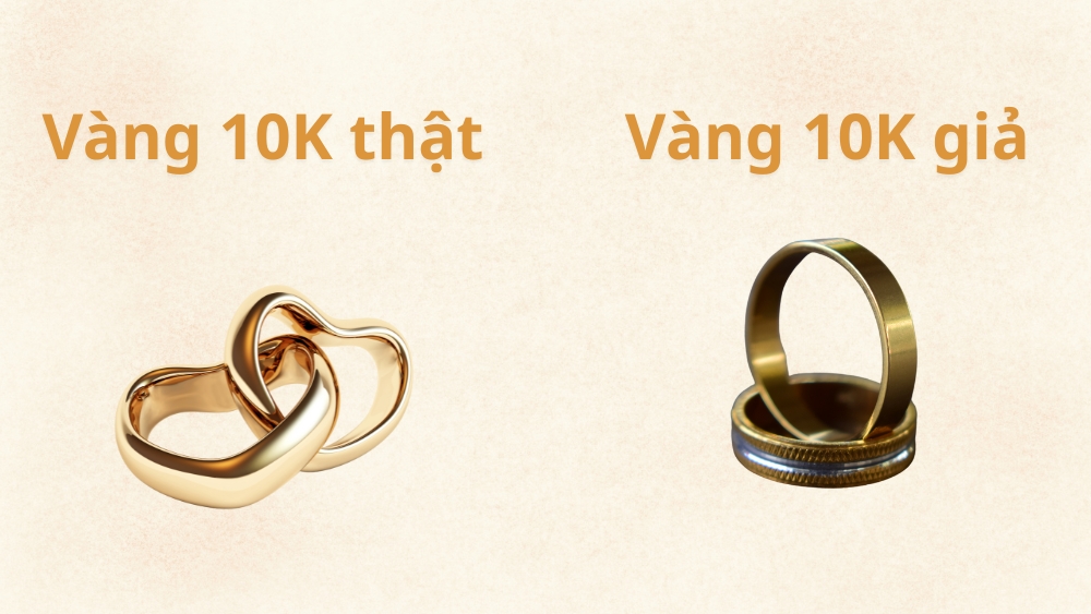 Cách phân biệt vàng 10K thật và giả