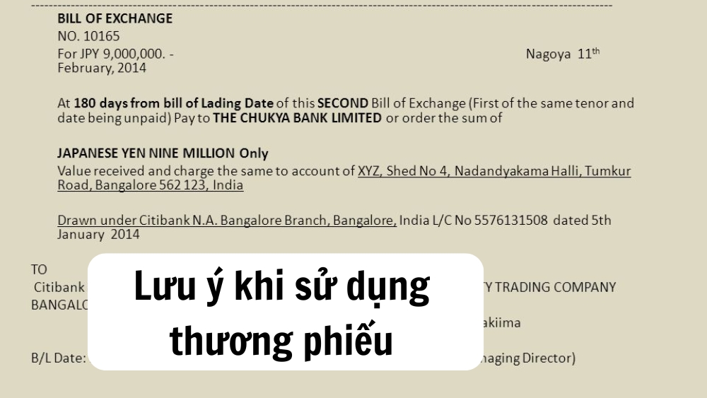 Những lưu ý khi sử dụng thương phiếu